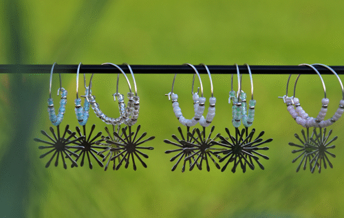 boucles Flocons argentées avec différentes couleurs