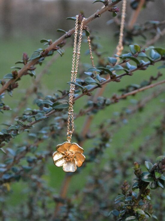 photo du Pendentif Belle Pivoine doré sur une branche