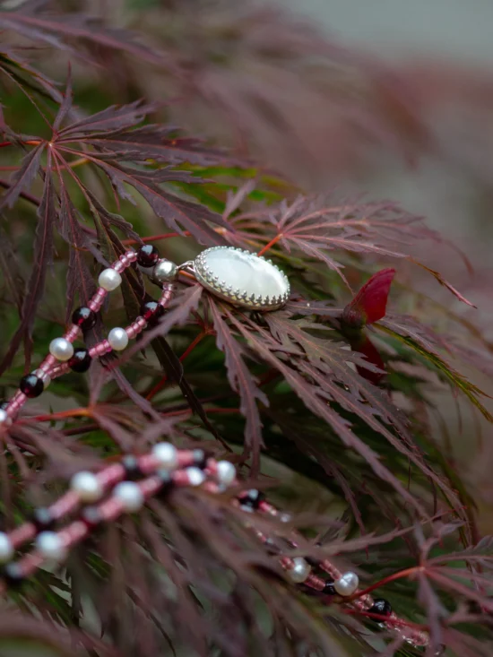 collier Dahlia Blanc en argent