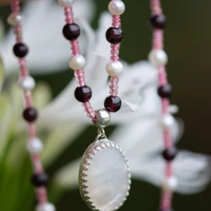 collier Dahlia Blanc en argent