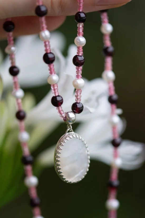 collier Dahlia Blanc en argent