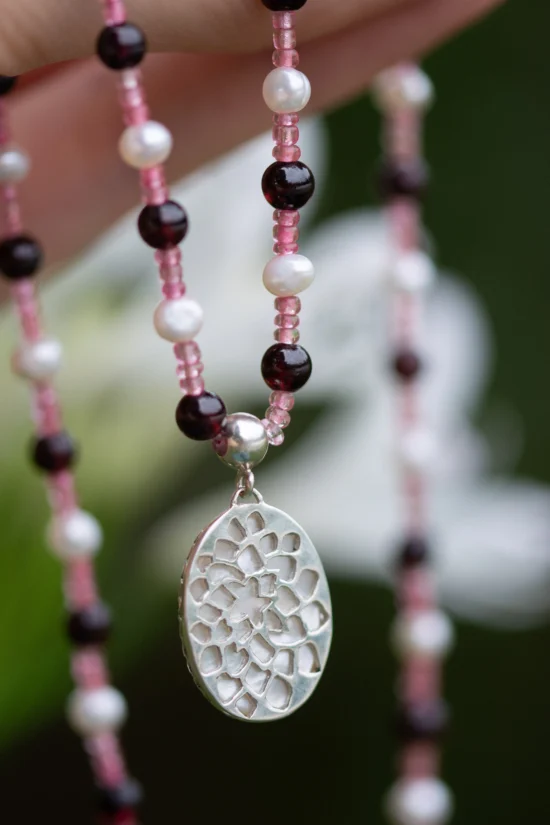 collier Dahlia Blanc en argent