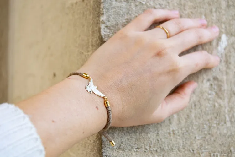 bracelet oiseau et cordon